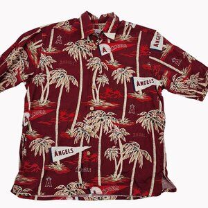 Reyn Spooner MLB Angels Shirt Men’s M Hawaiian Aloha Button Front Cotton USA